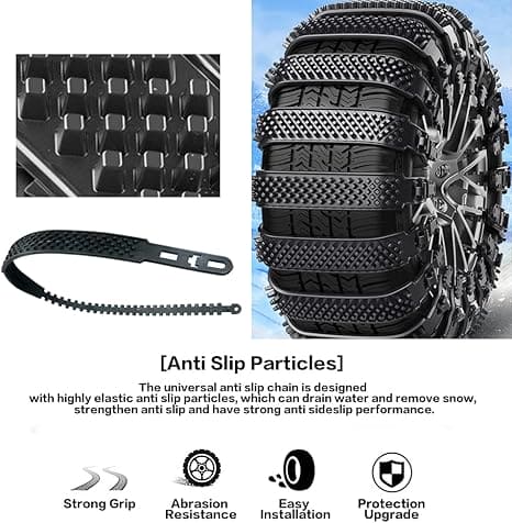 REUSABLE UNIVERSAL ADJUSTABLE SNOW TIRE CHAINS FOR WINTER SAFETY (10 PIECES)
