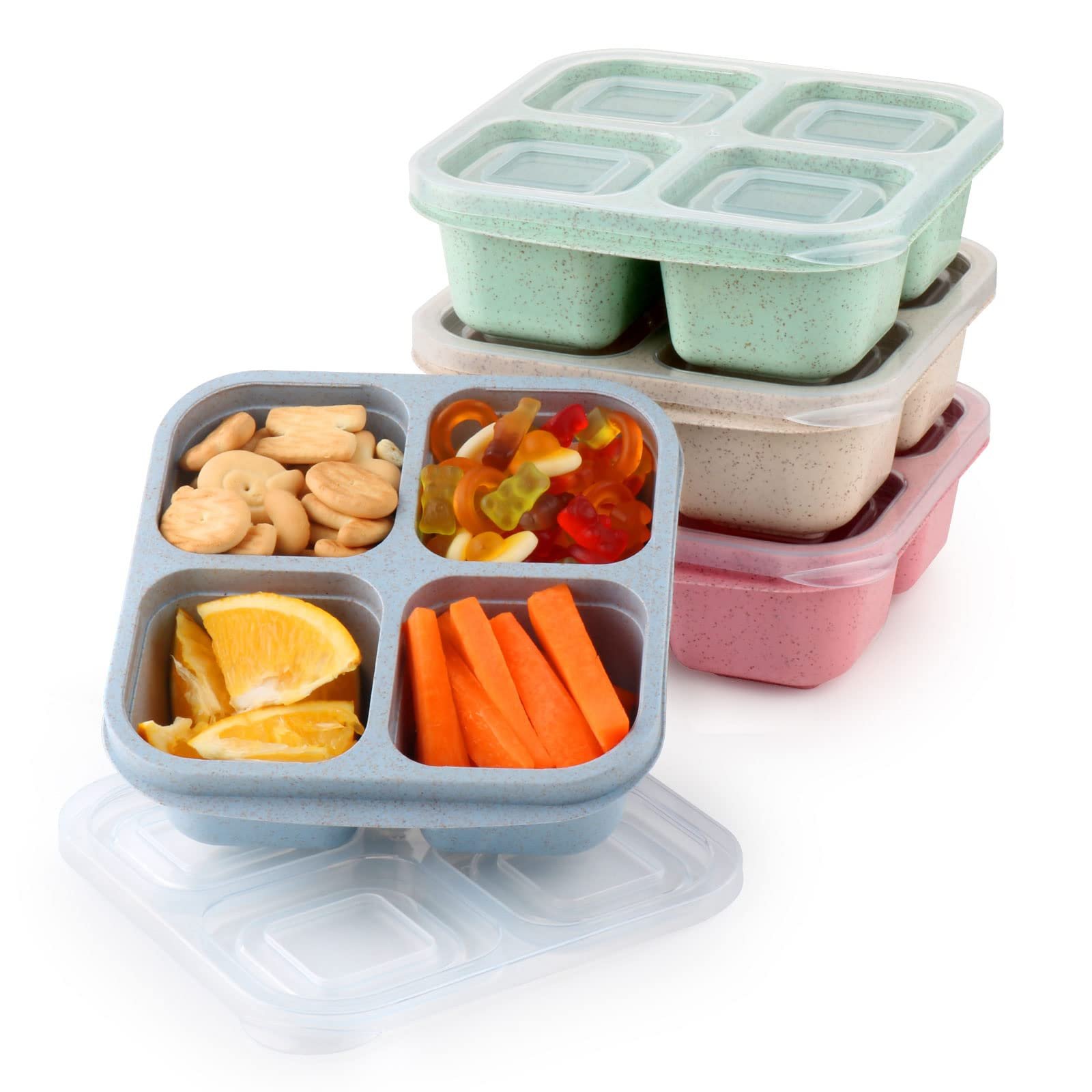 4 Pack Snack Containers. 4 Compartment Snack Box