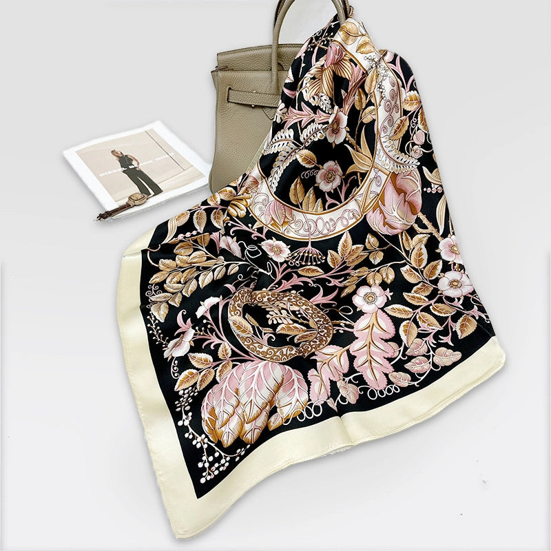 Women's Elegant Minimalist Printing Silk Printing Silk Scarf