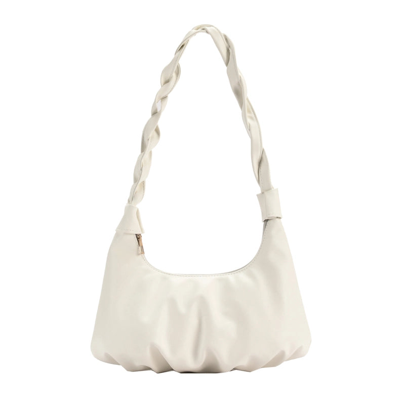 Women's All Seasons Pu Leather Solid Color Elegant Streetwear Pillow Shape Zipper Shoulder Bag Underarm Bag