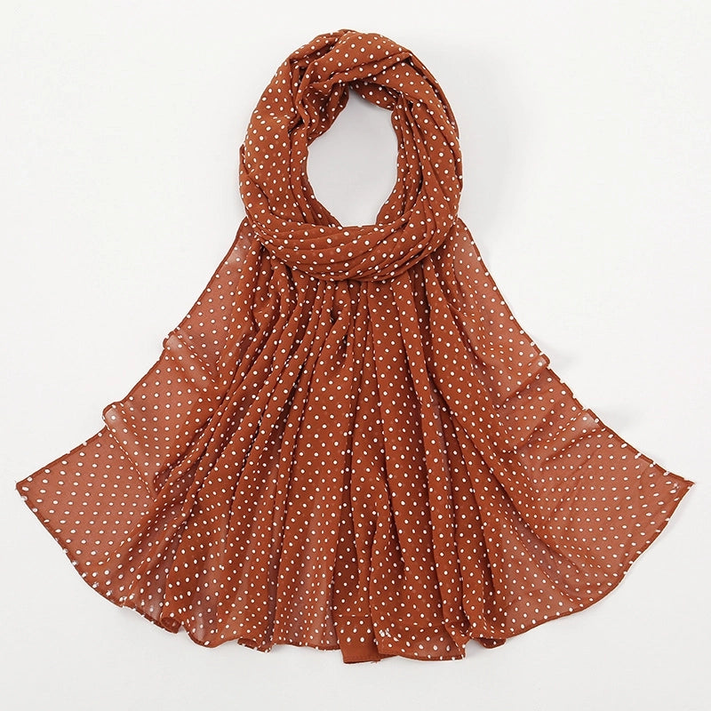 2 Pieces Women's Sweet Solid Color Chiffon Printing Shawl