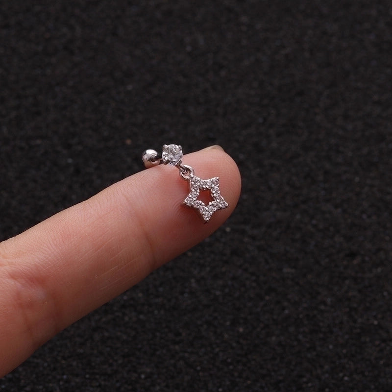 Ear Cartilage Rings & Studs Fashion Pentagram Copper
