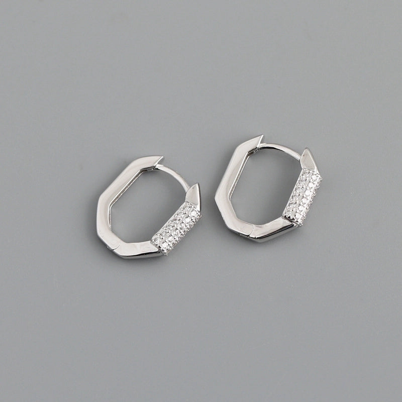 2 Pieces Minimalist Geometric Copper Plating Ear Studs 1 Pair