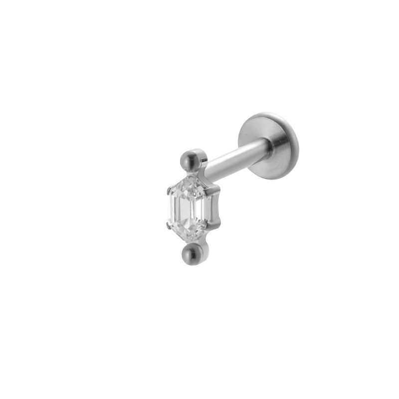 1 Piece Ear Cartilage Rings & Studs IG Style Vintage Style Leaves Heart Shape Bee Pure Titanium Plating Inlay Zircon