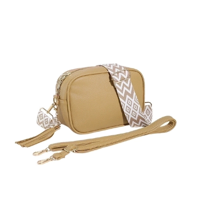 Women's Small Pu Leather Solid Color Basic Vintage Style Square Zipper Shoulder Bag Crossbody Bag Square Bag