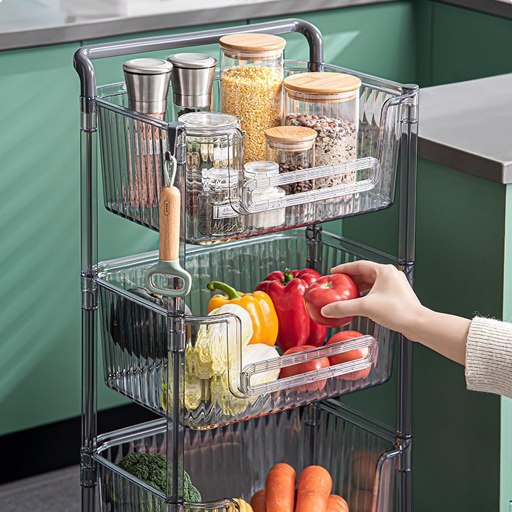 4 Tier Utility Storage Cart. Storage Cart For Kitchen. Bathroom. Office. Laundry. Makeup