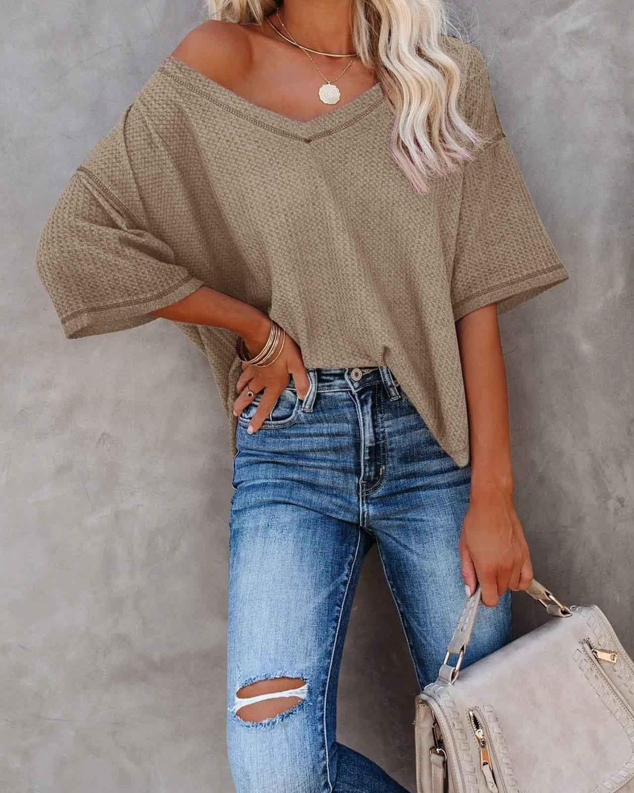 V-Neck Dolman Sleeve Top