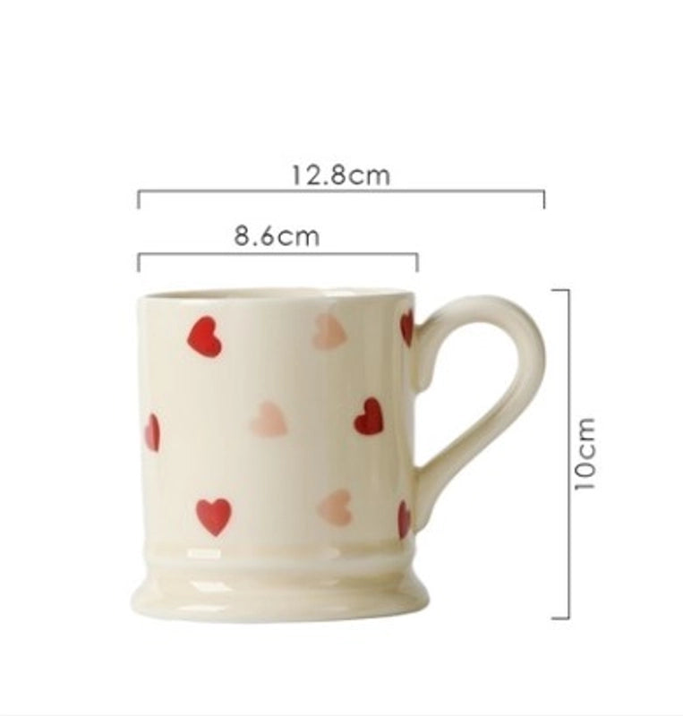 Cute Heart Ceramics Plate Tableware Mug 1 Piece
