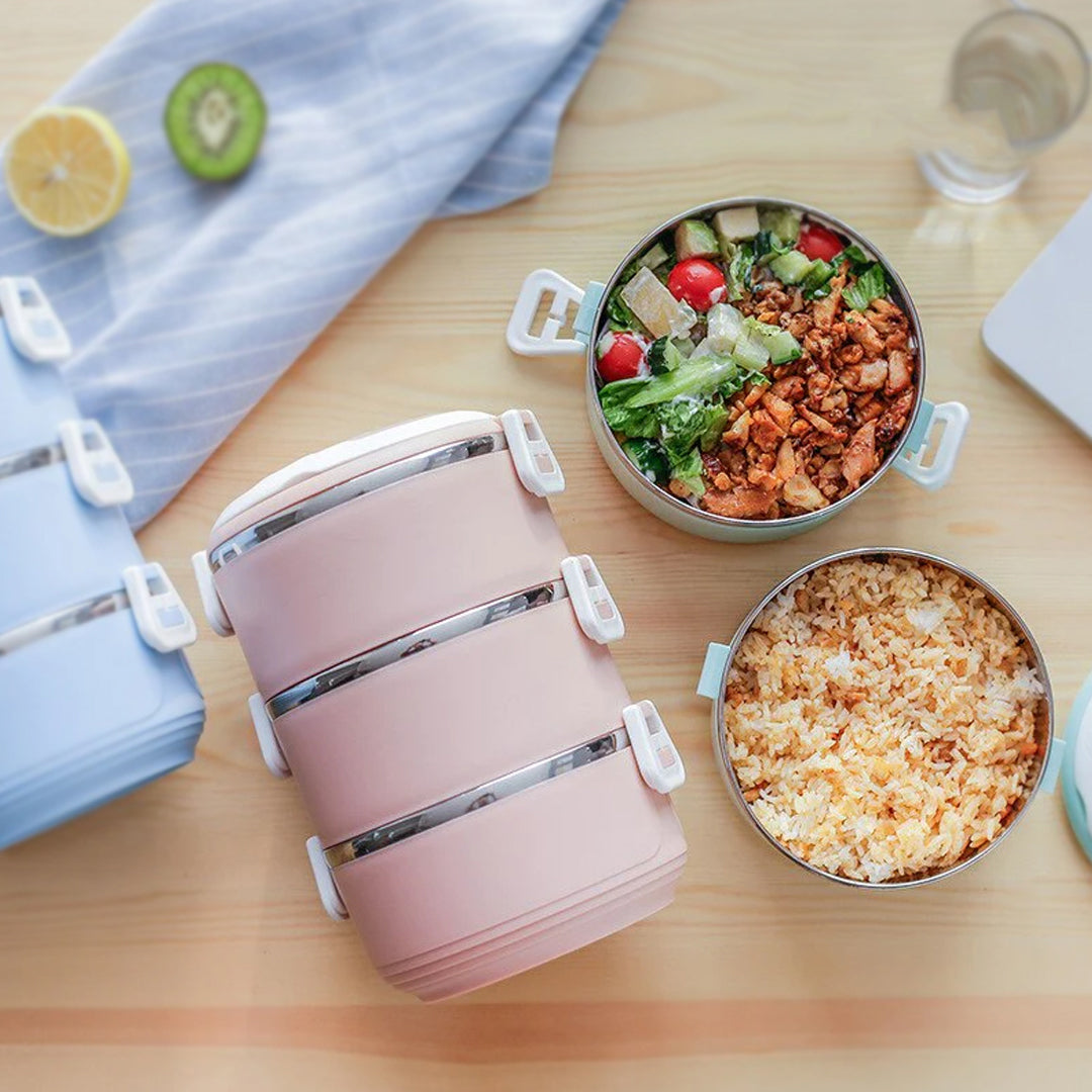 3 Layer Insulated Lunch Box Stainless Steel