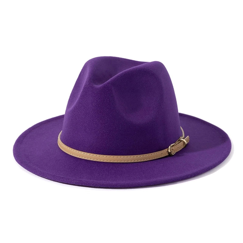 Fashion Flat Top Hat Women's British French Socialite Elegant Felt Hat Autumn And Winter Warm Jazz Hat Men's