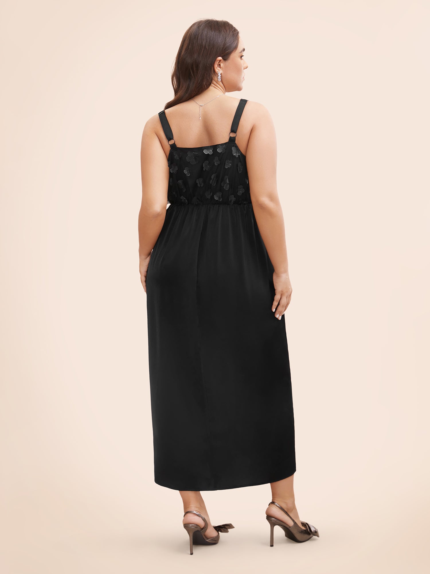 Stereo Flower Design Split Hem Dress