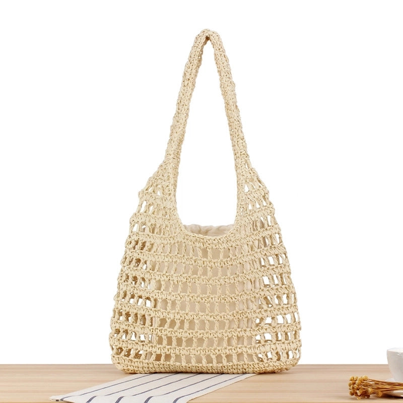 Women's Vintage Style Beach Solid Color Paper String Shopping Bags