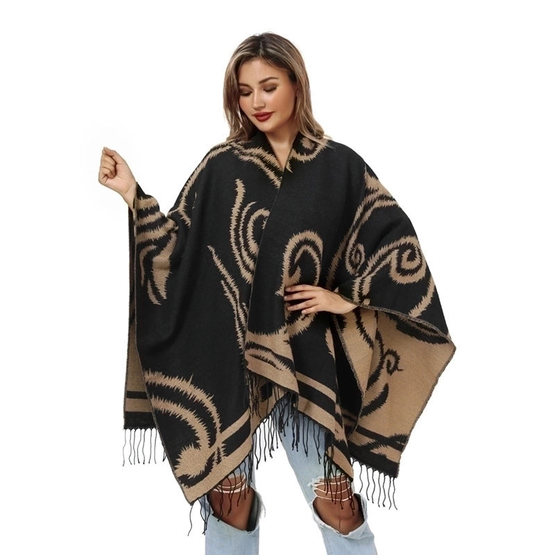 Women's Streetwear Geometric Imitation Cashmere Tassel Shawl