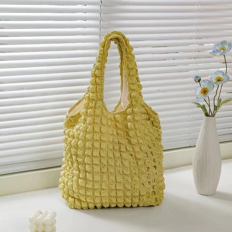 Women's Large Polyester Solid Color Basic Vacation Square Open Tote Bag