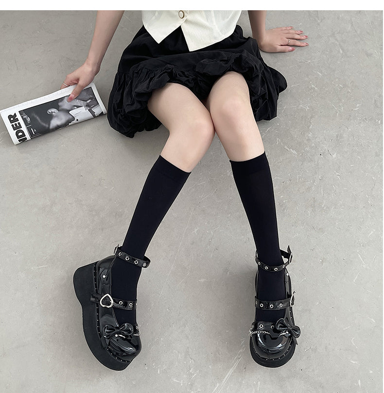 Black Bow Mary Jane Shoes  KF83078