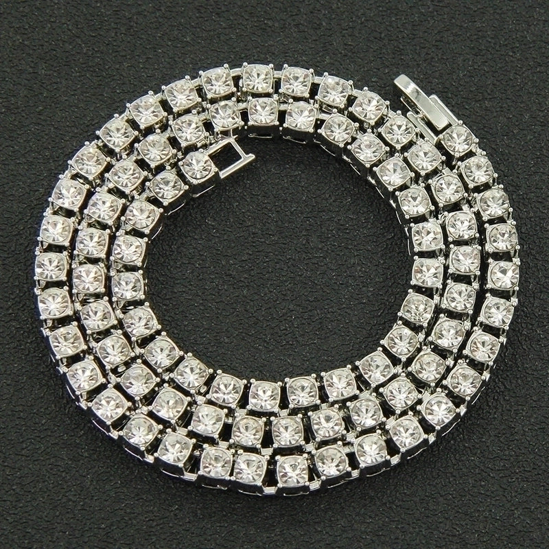 Single-row Diamonds One-row Diamond Necklace Full Of Diamonds Tennis Chain