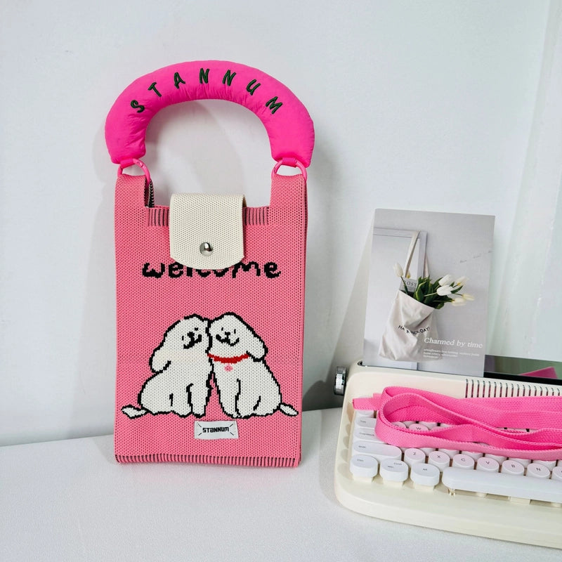 Women's Small Polyester Animal Letter Streetwear Square Magnetic Buckle Handbag