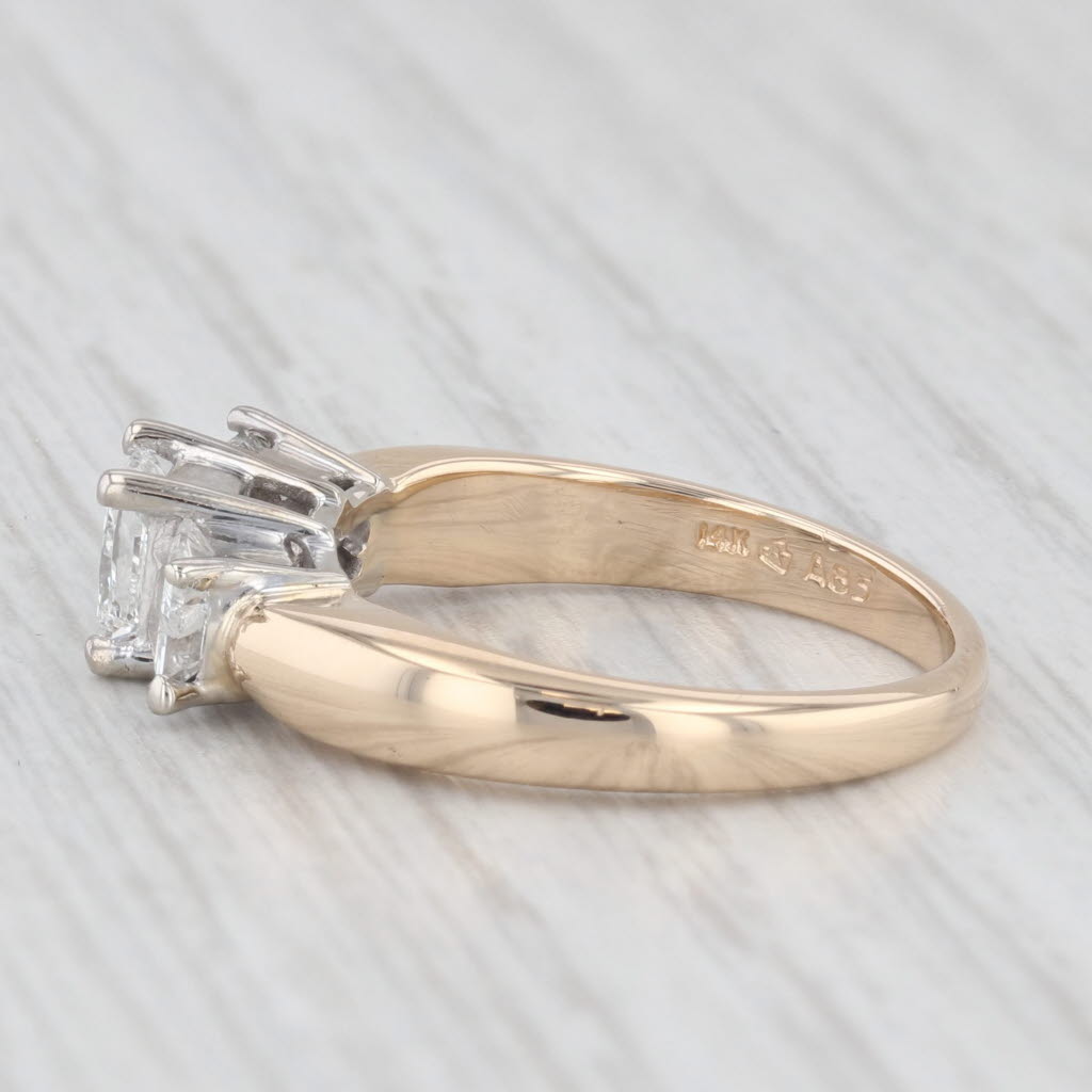 1.06ctw Princess Diamond 3-Stone Engagement Ring 14k Gold Size 5.25