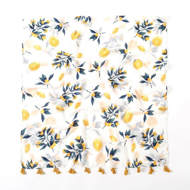 Women's Sweet Pastoral Flower Polyester Silk Scarf