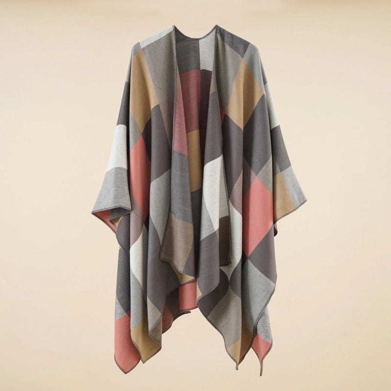 Women's Casual Lattice Polyester Tassel Shawl