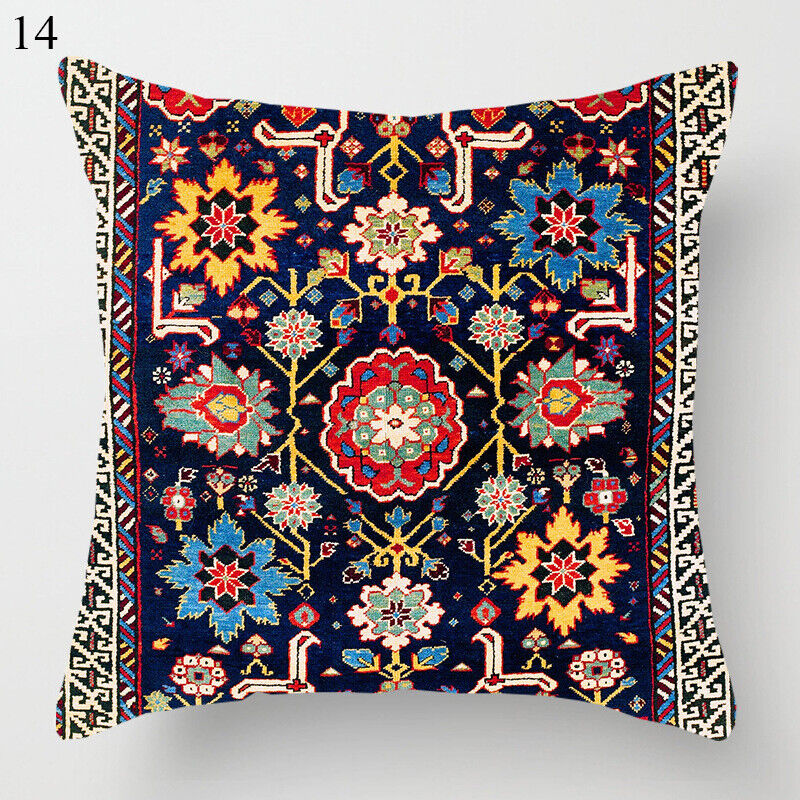 Ethnic Boho Mandala Print Linen Throw Pillow Case Sofa Cushion Cover Home Decor！