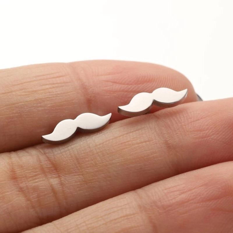 1 Pair IG Style Minimalist Ice Cream Heart Shape Notes Asymmetrical Plating 304 Stainless Steel 18K Gold Plated Ear Studs
