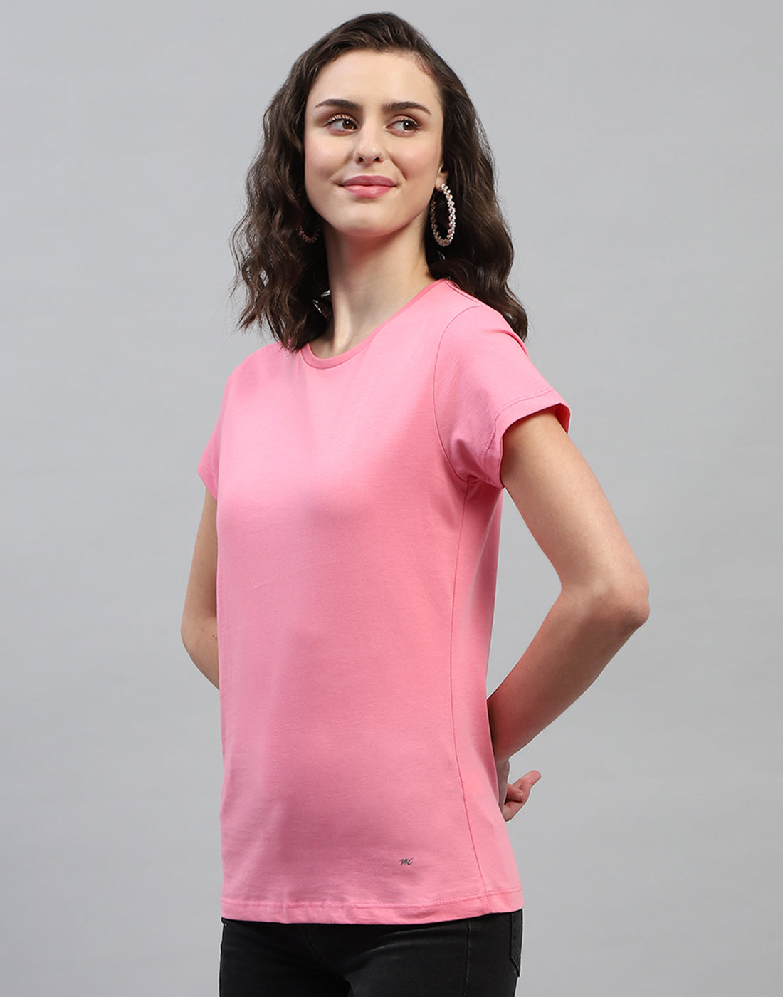 Women Off White & Pink Solid Round Neck Half Sleeve Top (Pack of 2)