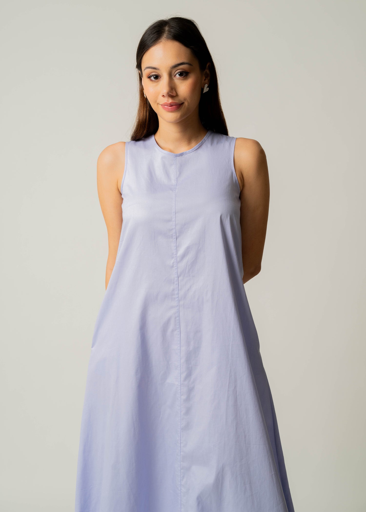 Sleeveless Maxi dress With Bottom Draw Cord Detail