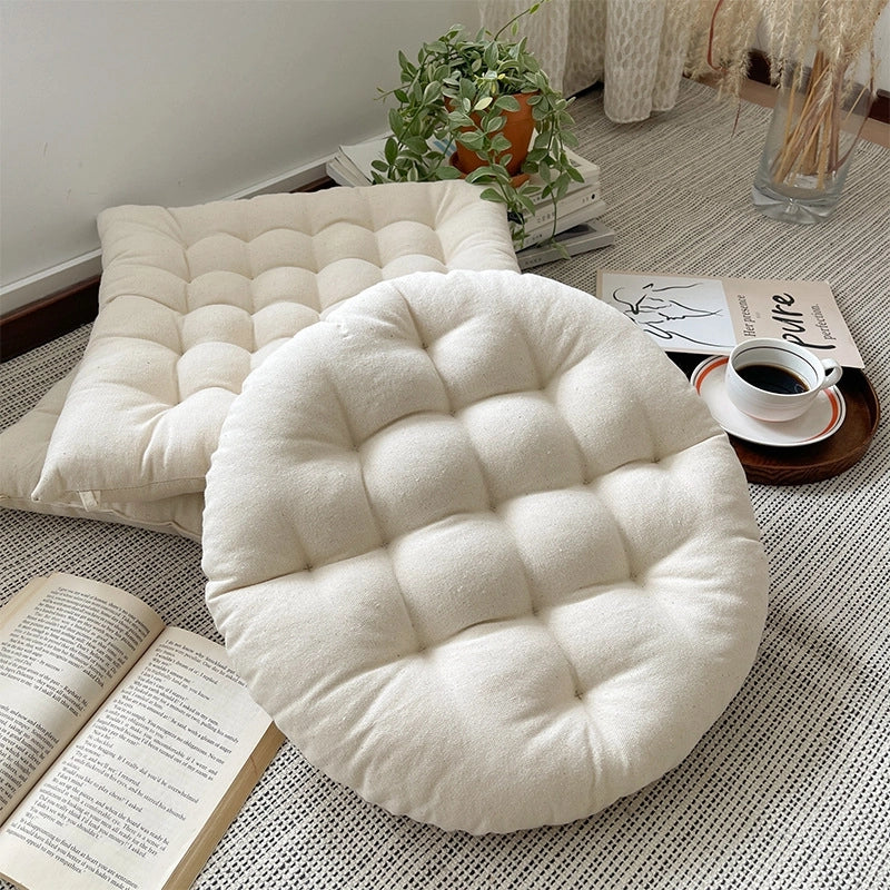 Elegant Minimalist Solid Color Cotton Blend Seat Cushion