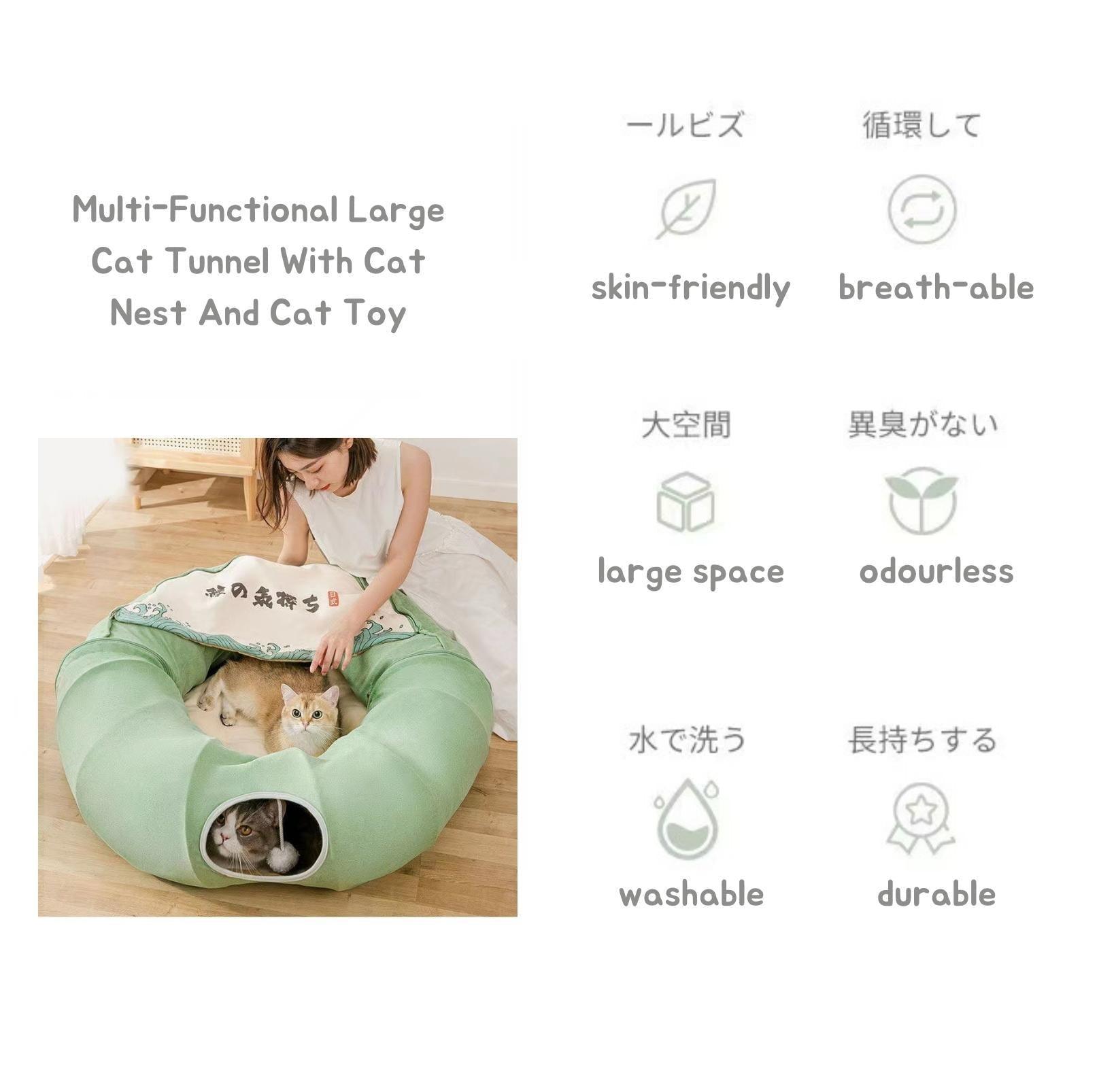 Multi-Functional Large Tunnel Cat Bed And Cat Toy