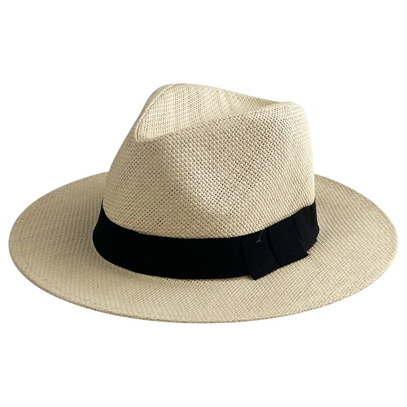 Unisex Minimalist Solid Color Wide Eaves Straw Hat