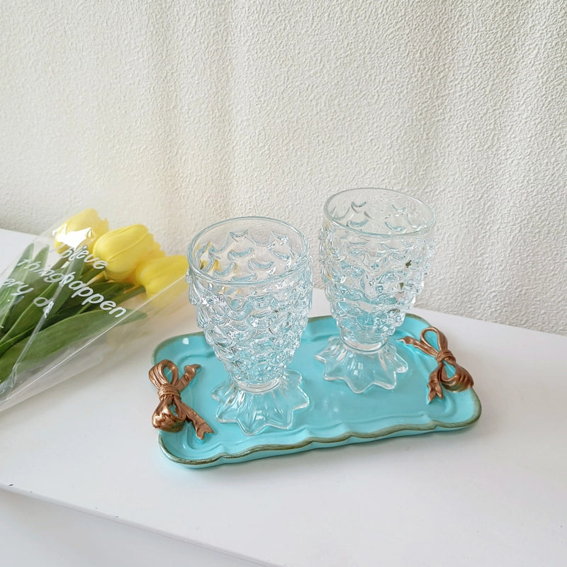 Vintage Dessert Plate Pastry Plate Bow Tie Design Resin Home Fruit Decorative Jewelry