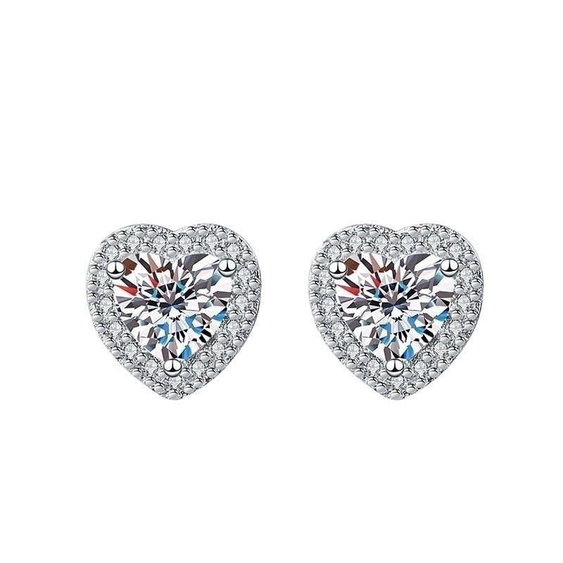 1 Pair Sweet Minimalist Round Heart Shape Bow Knot Plating Inlay Copper Zircon Silver Plated Drop Earrings