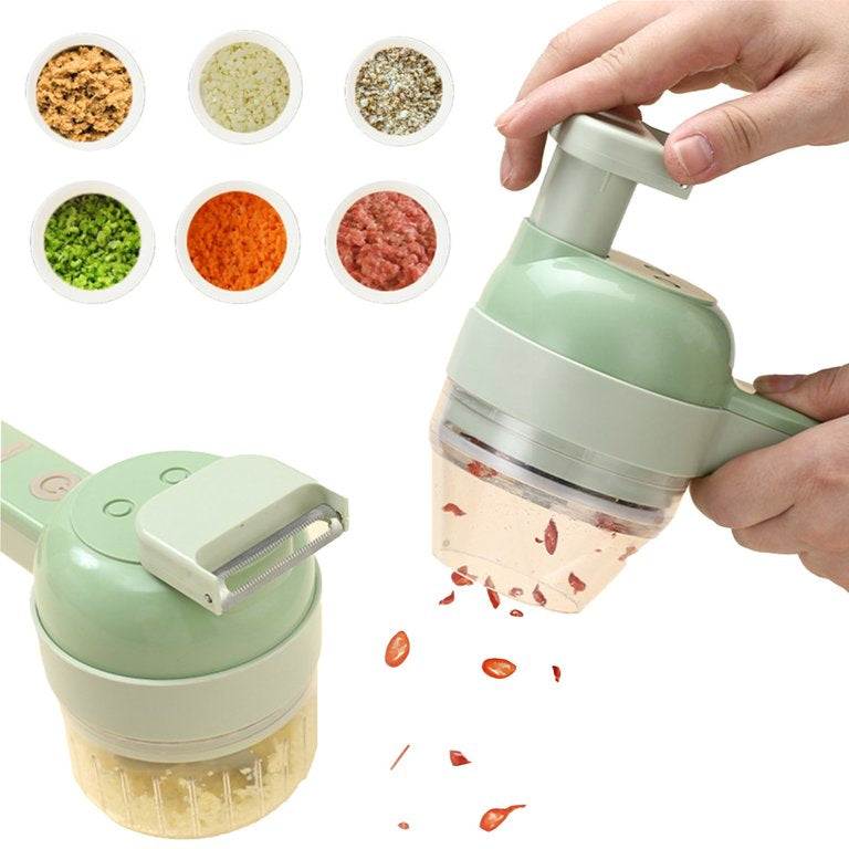 4 In 1 Handheld Electric Rechargeable Vegetable Cutter Dicer