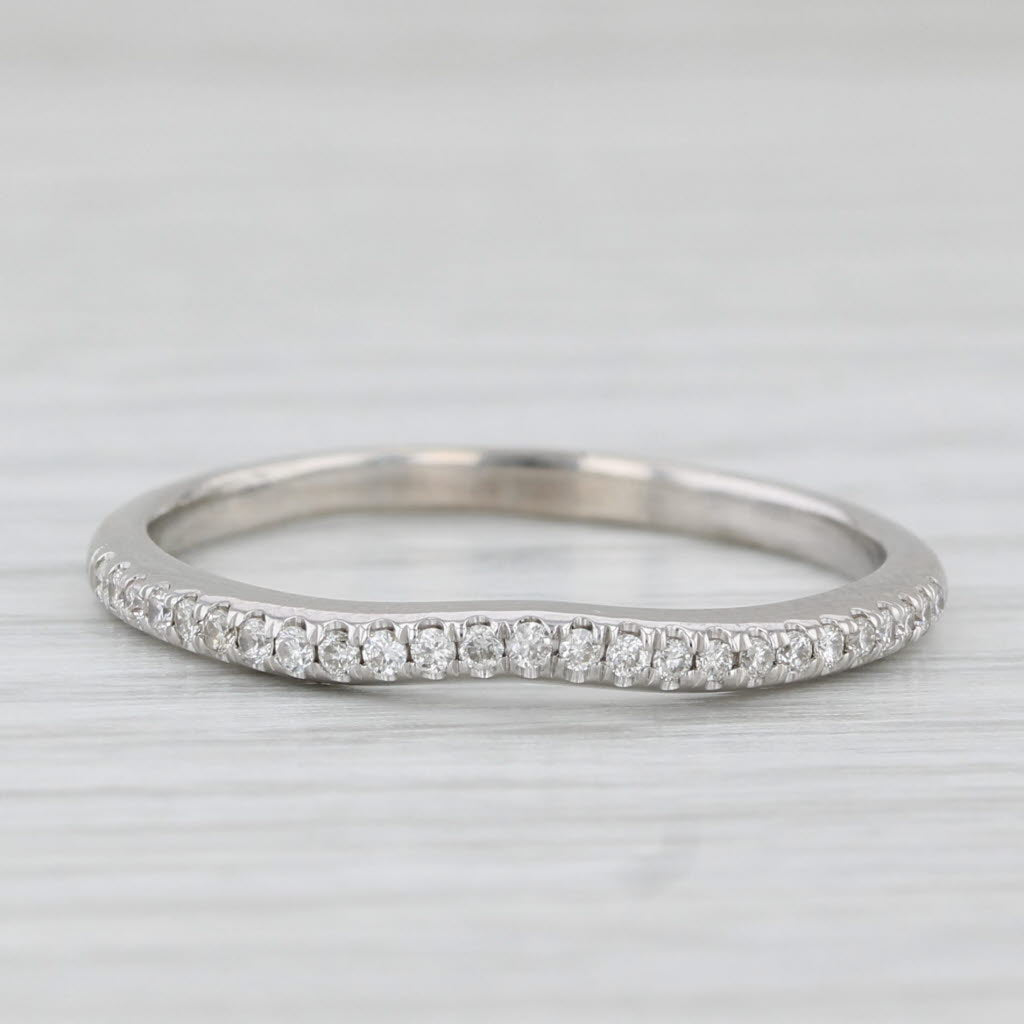 0.20ctw Diamond Wedding Band 14k White Gold Size 9 Stackable Anniversary Ring