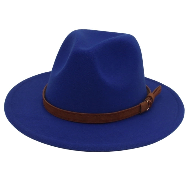 Unisex Fashion Solid Color Big Eaves Cloche Hat