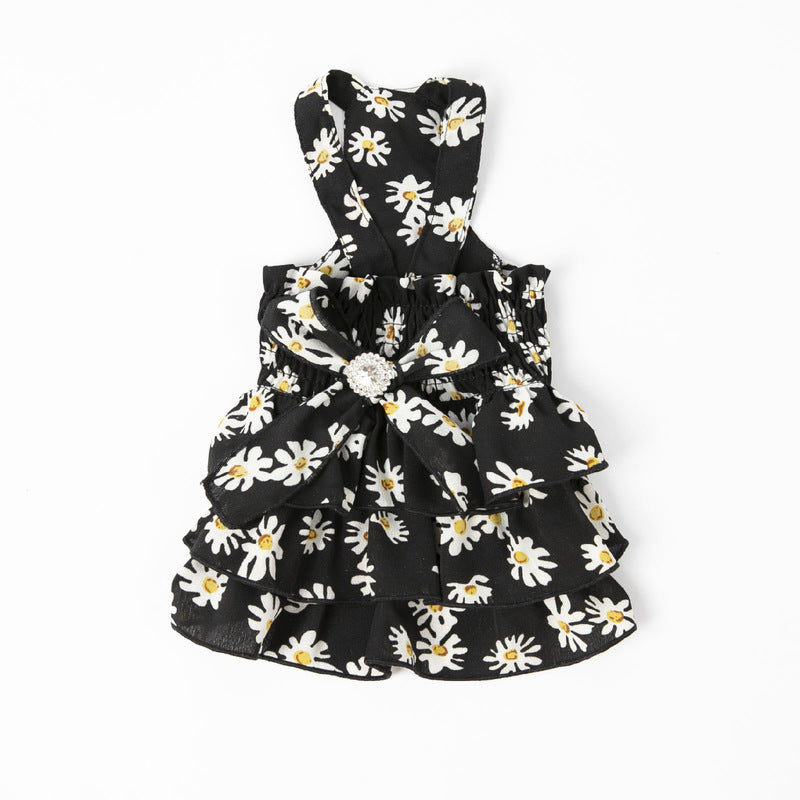 Daisy Printed Dog Cat Chiffon Dress