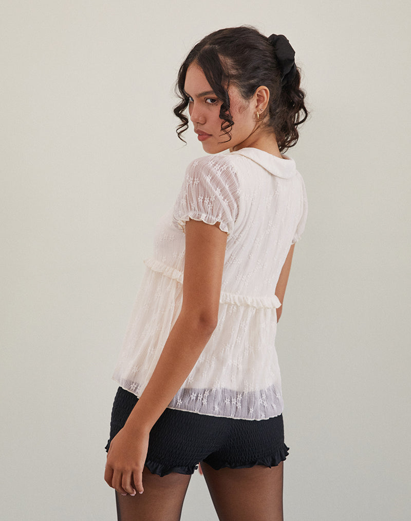 Immy Blouse in Lace Ivory