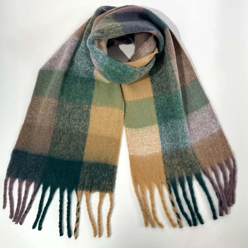 Women's Vacation Minimalist Multicolor Polyester Tassel Scarf