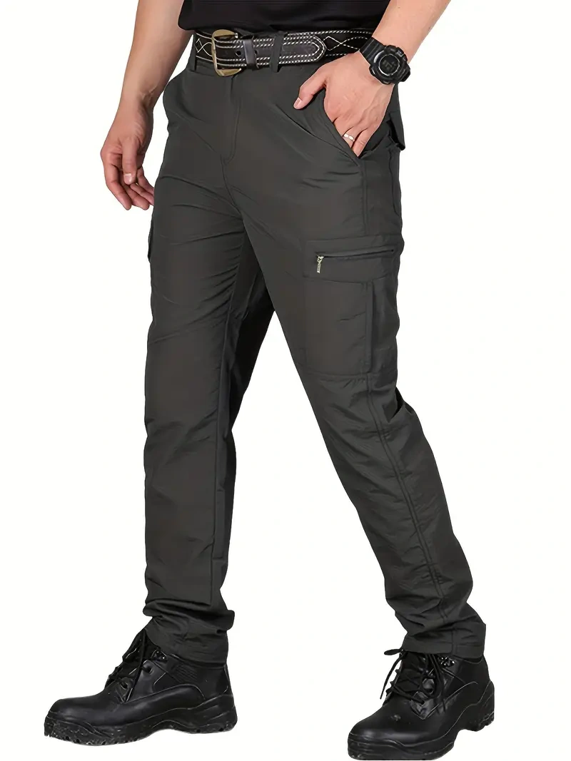 Men's Breathable Summer Casual Trousers with Multi-Pocket Design