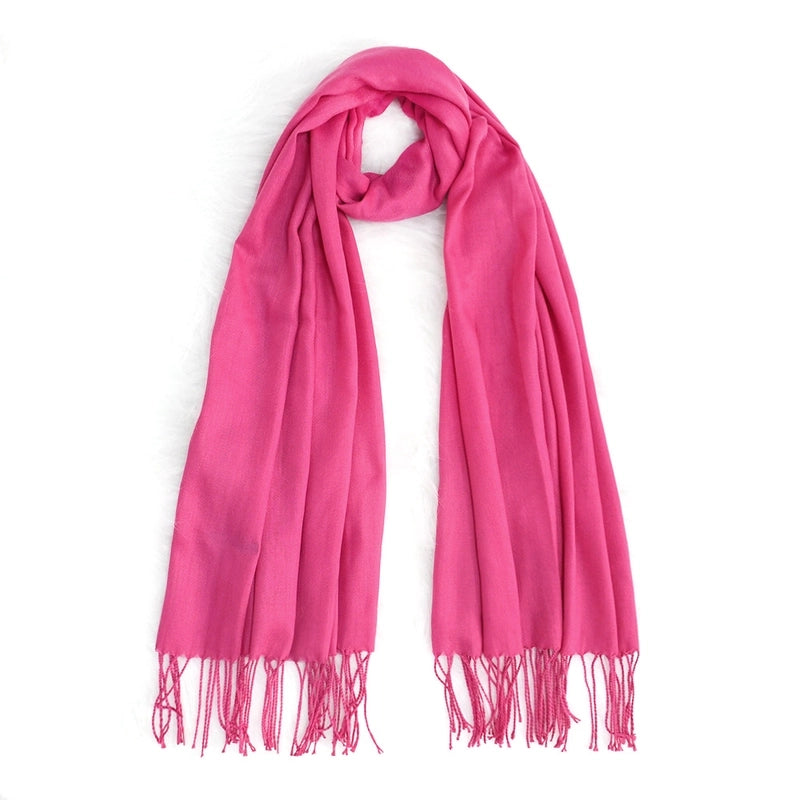 Autumn And Winter Solid Color Cashmere Scarf Women's Red Annual Meeting Printed LOGO Embroidery 200g Warm Shawl Scarf