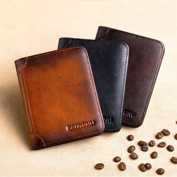 Multifunctional RFID Blocking Waterproof Durable Leather Wallet