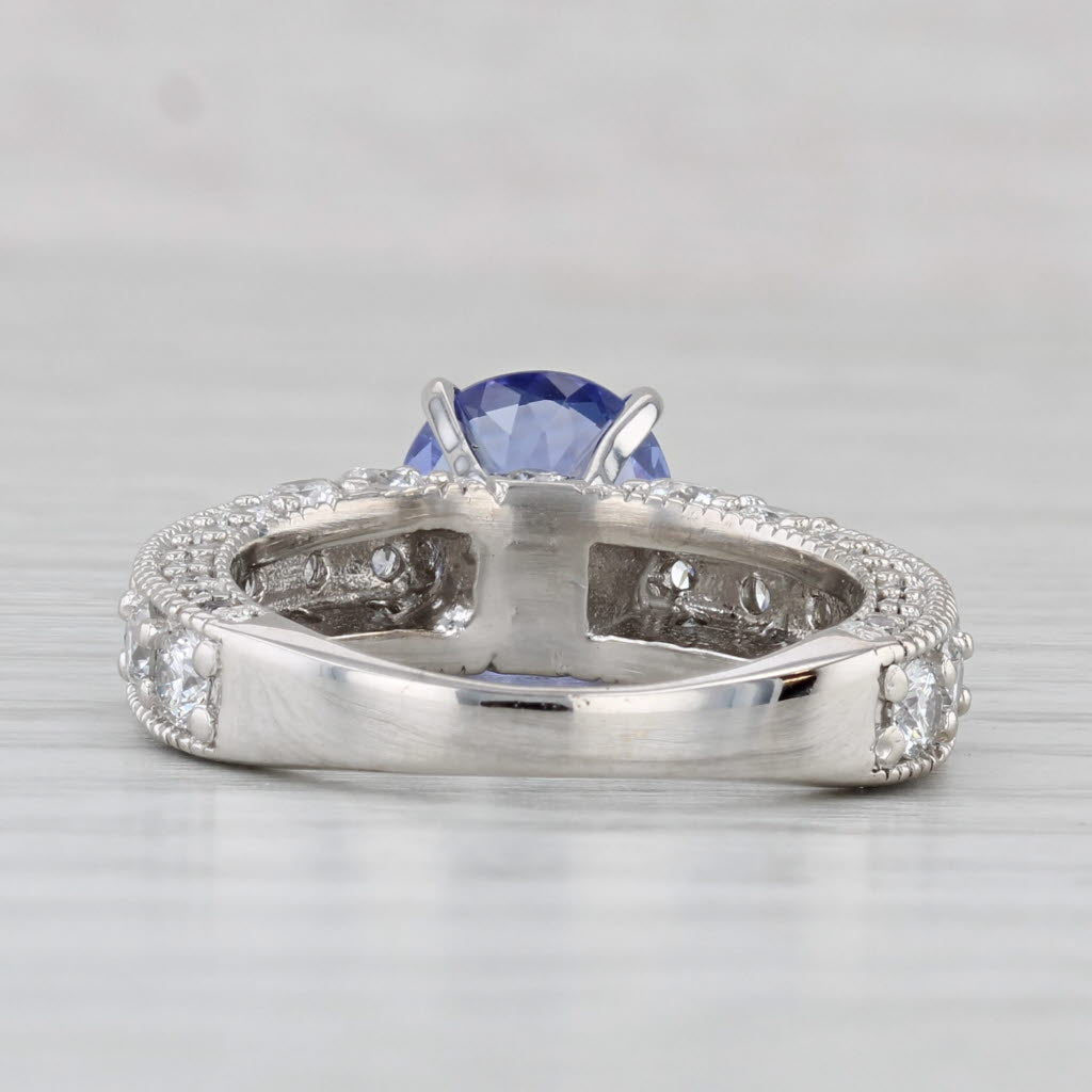 3cw Tanzanite Diamond Ring 14k White Gold Size 6.5 Engagement