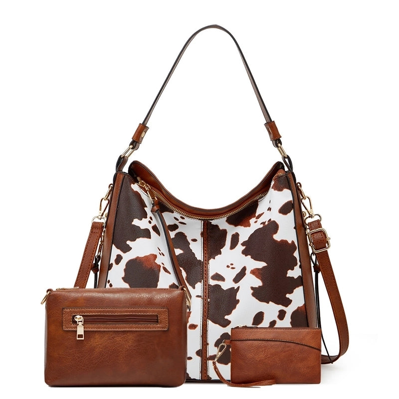 Women's All Seasons Pu Leather Leopard Streetwear Square Zipper Shoulder Bag