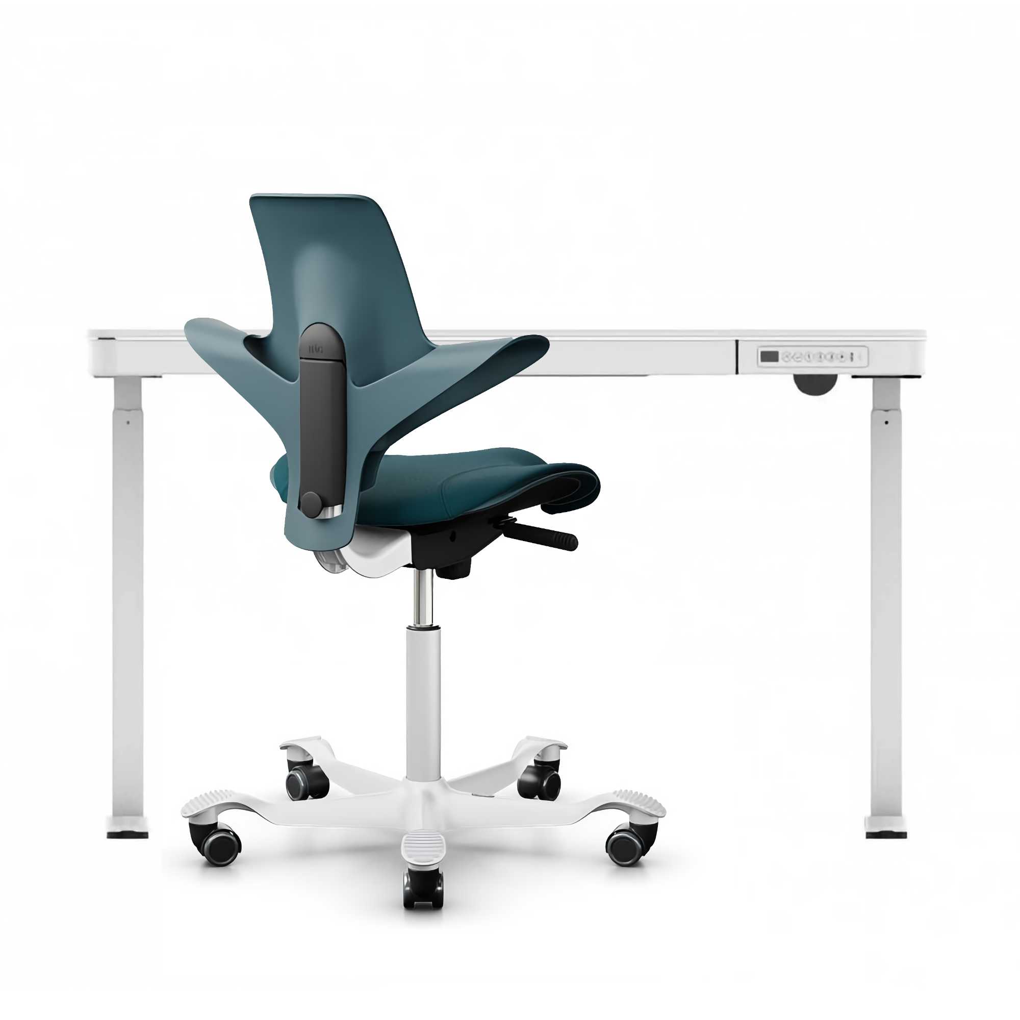 Liftek electric height adjustable desk. White