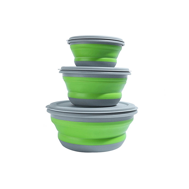 Casual Solid Color Plastic Bowl 3 Pieces Set