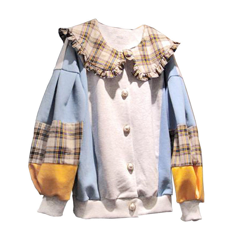 Ulzzang plaid sweatshirt KF9597