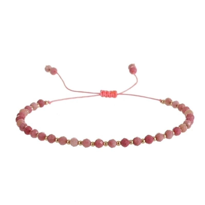 Minimalist Round Natural Stone Knitting Drawstring Bracelets
