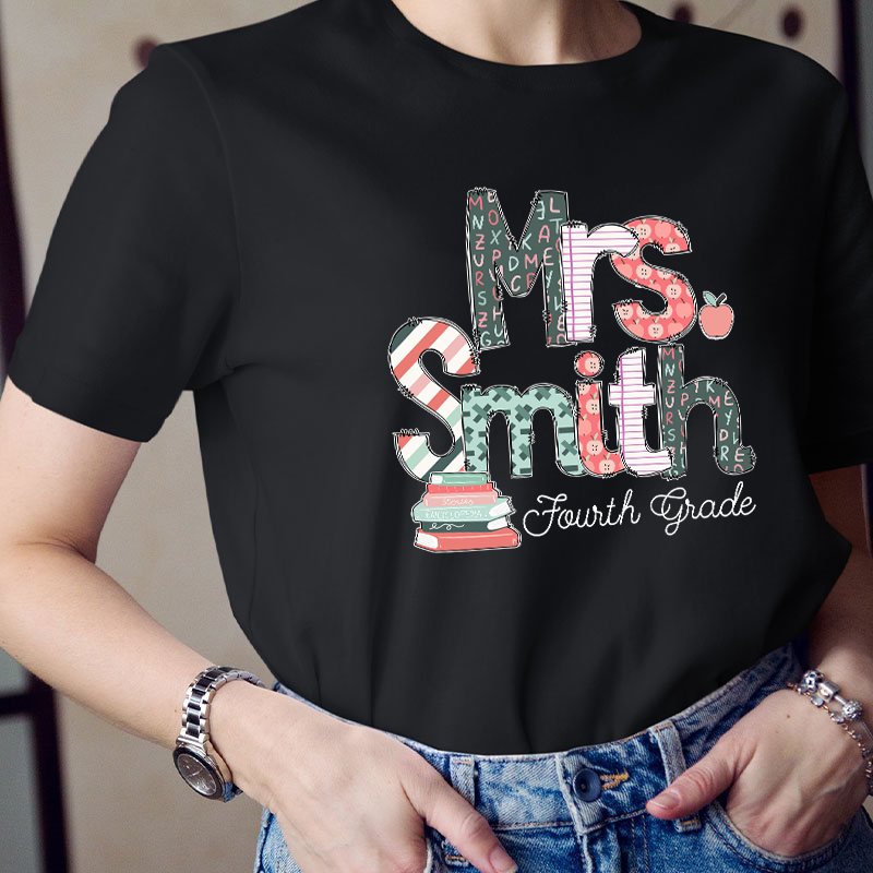 Personalized Prints Teacher T-Shirt