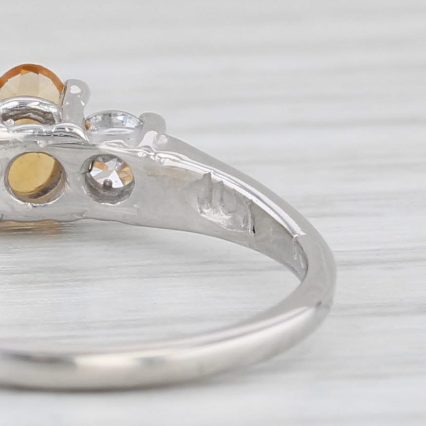 0.40ctw Oval Citrine Cubic Zirconia Ring 10k White Gold Size 6.25